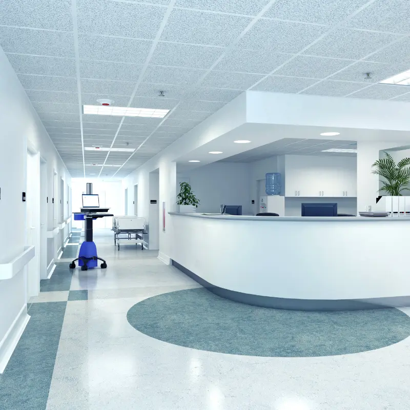 Clean and sparkling hospital ward with our Healthcare and Medical Office Cleaning service. Hygiene and Trust for Your Patients